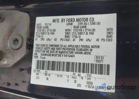 2014 Ford Transit Connect Titanium z USA, uszkodzony, nr VIN NM0GE9G73E1151243